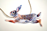 Rabbits Garland - illustrated hares paper banner - Easter bunny bunting