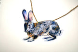 Rabbits Garland - illustrated hares paper banner - Easter bunny bunting