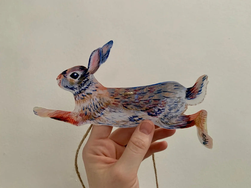 Rabbits Garland - illustrated hares paper banner - Easter bunny bunting