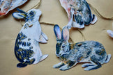 Rabbits Garland - illustrated hares paper banner - Easter bunny bunting