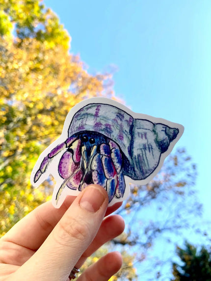 Hermit crab weatherproof vinyl sticker