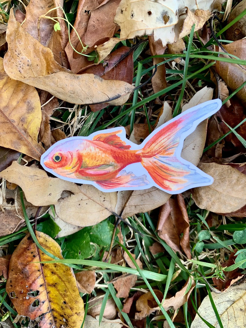 Goldfish weatherproof vinyl sticker