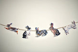 Rabbits Garland - illustrated hares paper banner - Easter bunny bunting