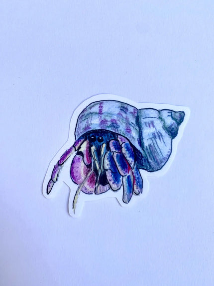 Hermit crab weatherproof vinyl sticker