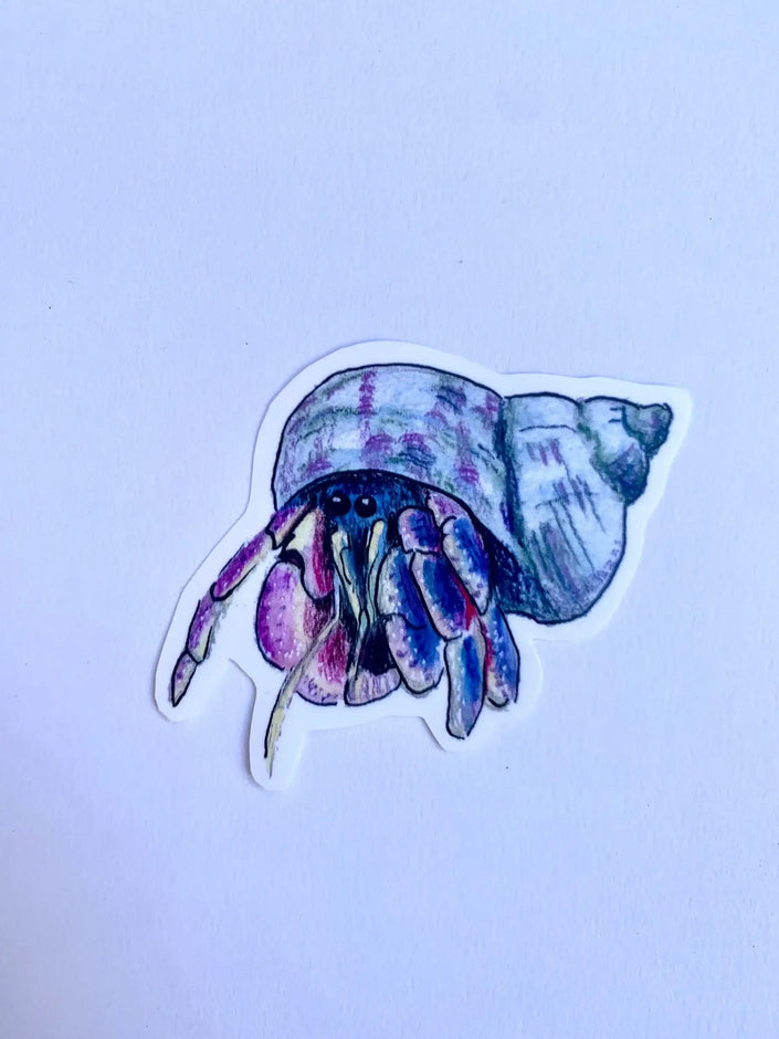 Hermit crab weatherproof vinyl sticker