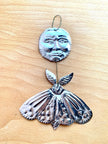 Moon and Moth Handmade Embossed Pressed Tin Wall Decoration