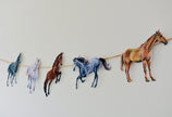 Horse Garland - illustrated paper garland - equestrian party decor - horse lover gift - horse nursery - cowgirl gift