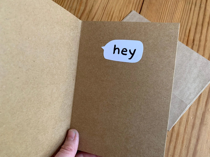 Grumpy Cat Calling Greeting Card: Handmade Block Print 5x7