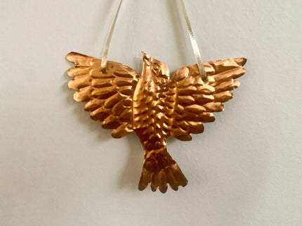 Bird Handmade Embossed Pressed Copper or Tin Wall Decoration in Folk art style