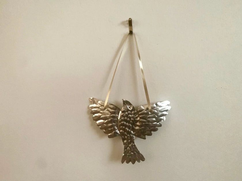Bird Handmade Embossed Pressed Copper or Tin Wall Decoration in Folk art style
