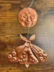 Moon and Moth Handmade Embossed Pressed Tin Wall Decoration