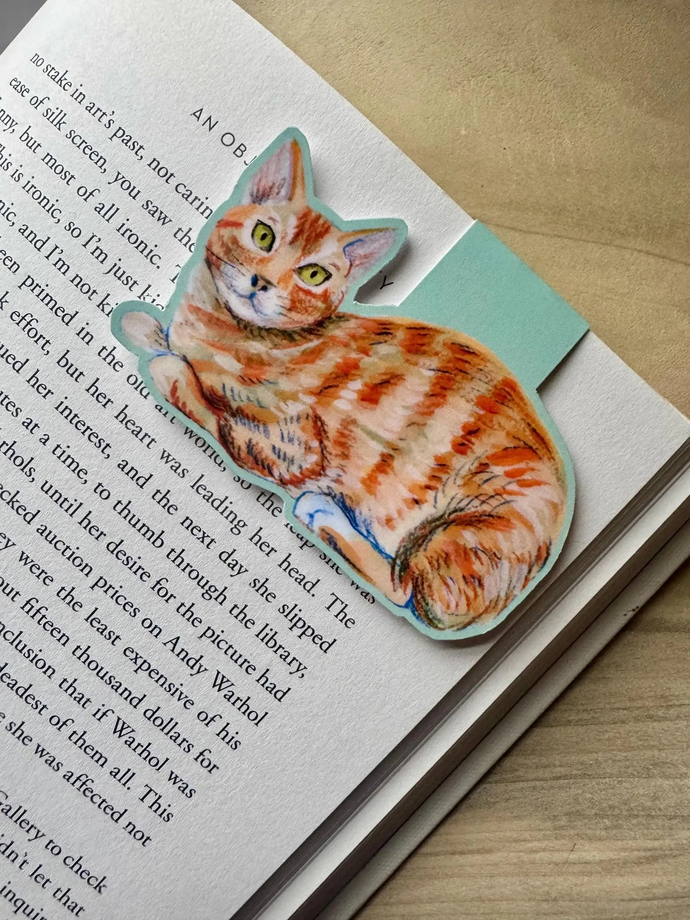 Illustrated Cats Magnetic Bookmarks - set of 3 handmade bookmarks