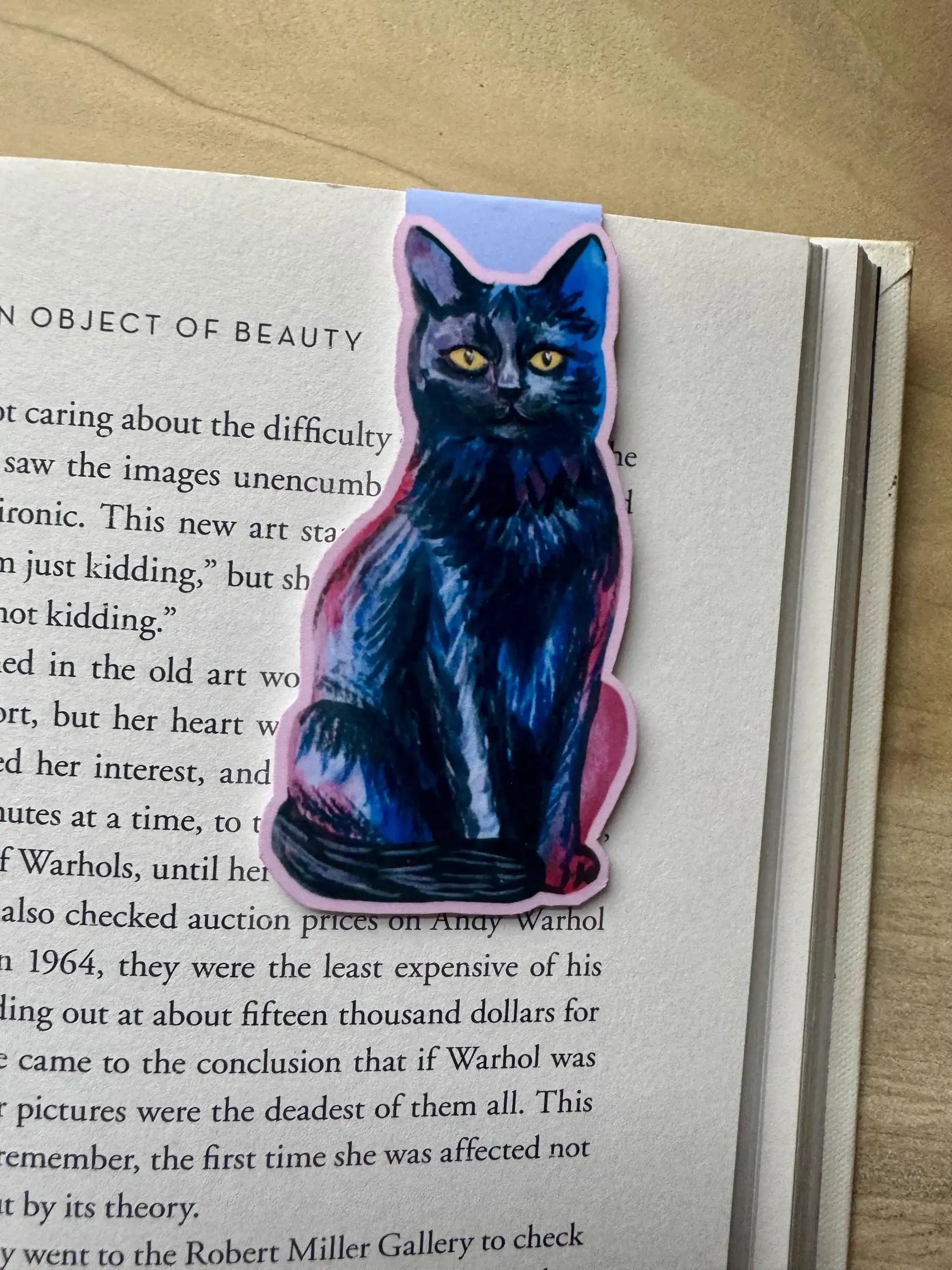 Illustrated Cats Magnetic Bookmarks - set of 3 handmade bookmarks
