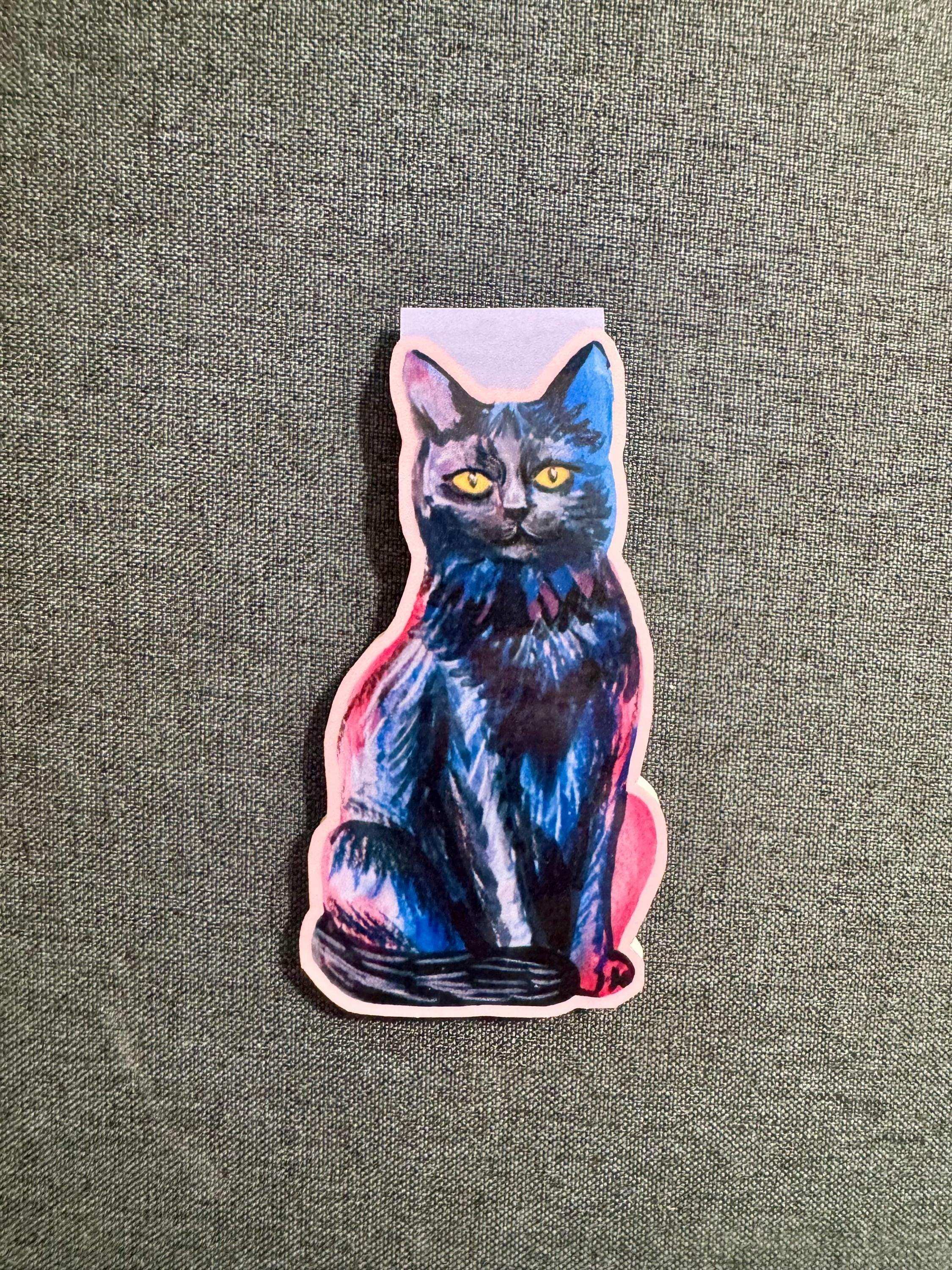 Illustrated Cats Magnetic Bookmarks - set of 3 handmade bookmarks