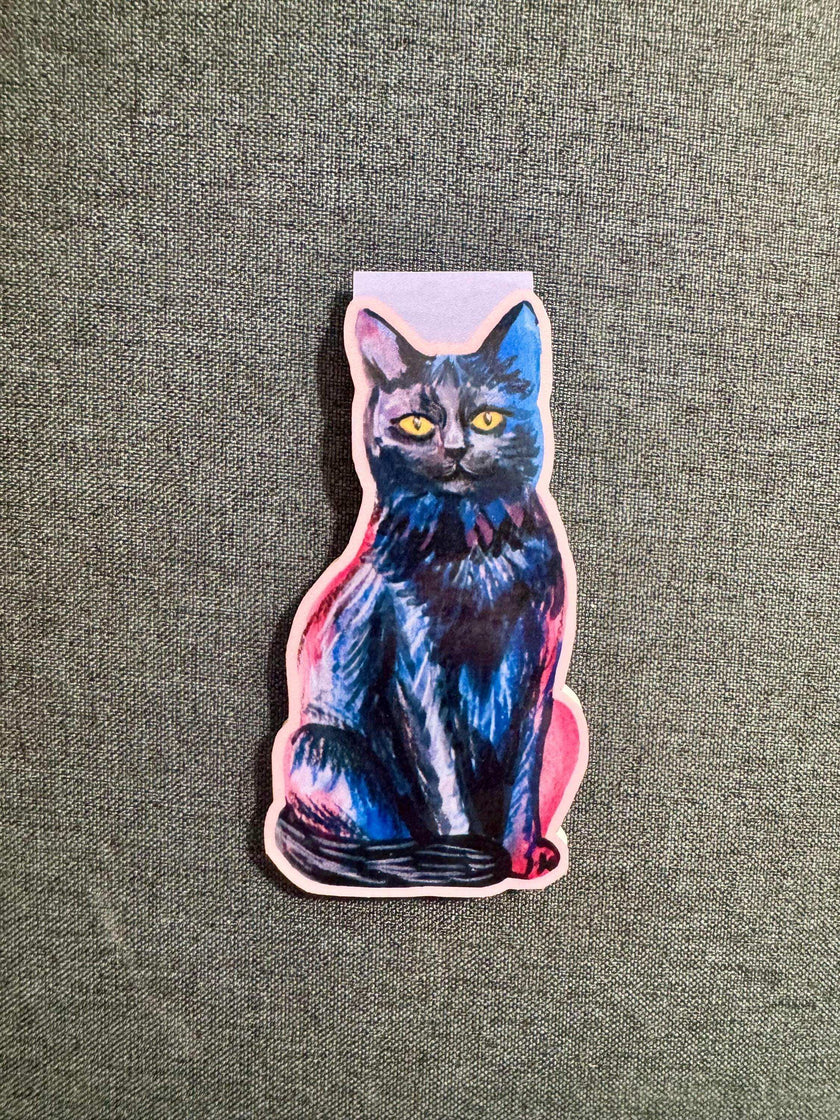 Illustrated Cats Magnetic Bookmarks - set of 3 handmade bookmarks