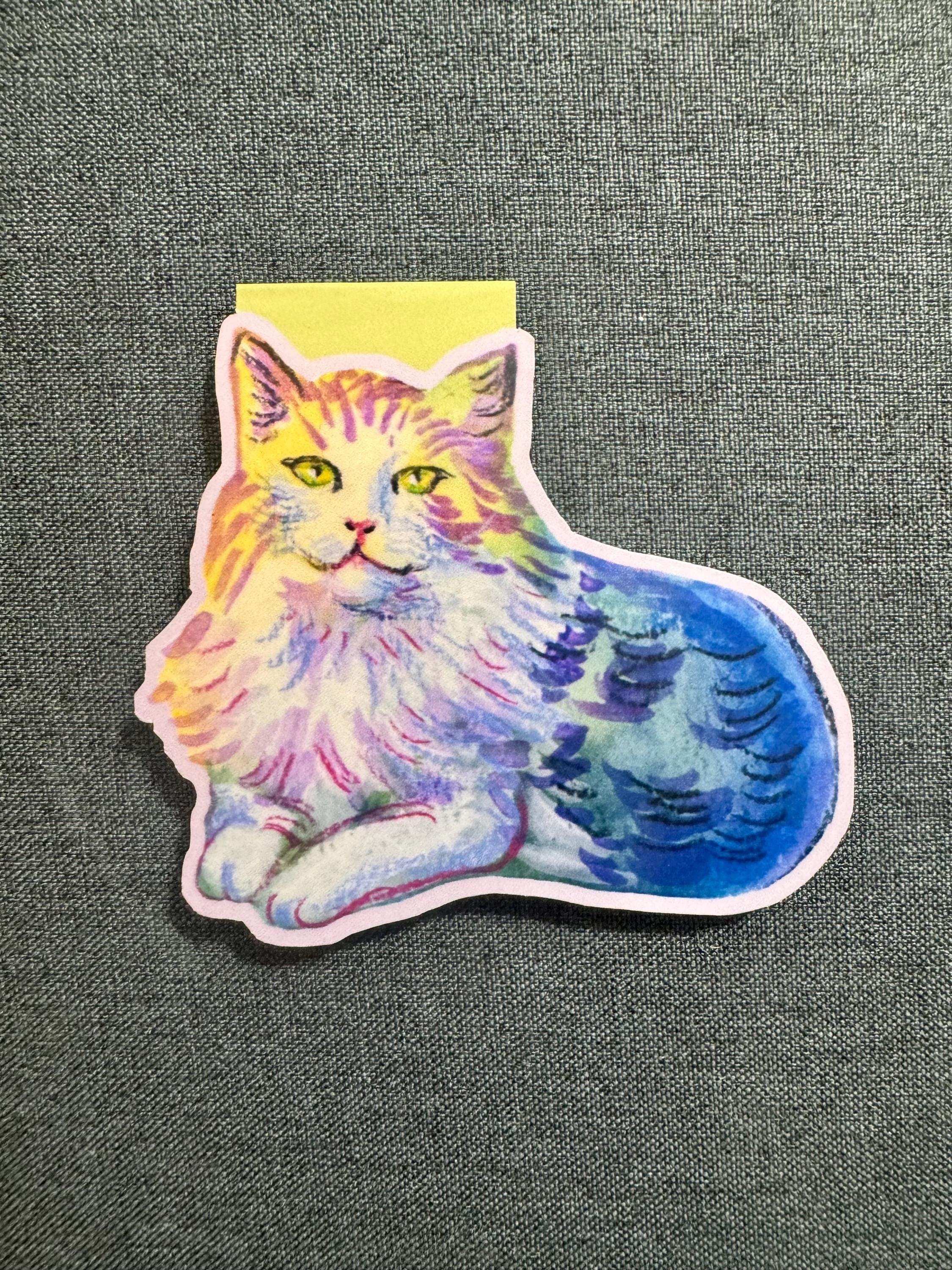 Illustrated Cats Magnetic Bookmarks - set of 3 handmade bookmarks