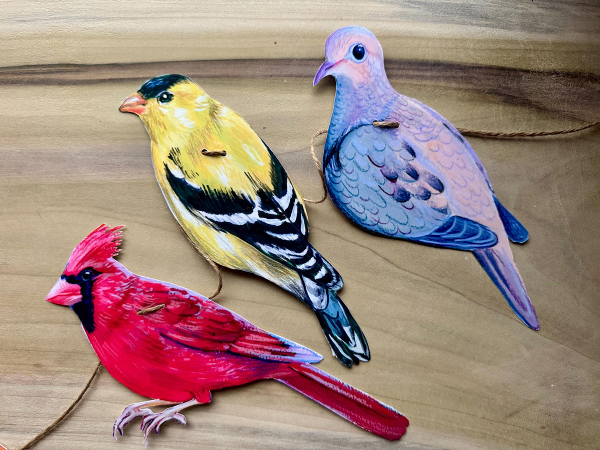 RESERVED - Doves Only custom garland - includes twine and 7 dove cutouts