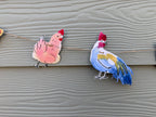 Chicken garland - illustrated paper garland - pet hens and a rooster art banner - chicken gifts - chicken party decor