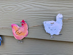 Chicken garland - illustrated paper garland - pet hens and a rooster art banner - chicken gifts - chicken party decor