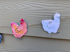 Chicken garland - illustrated paper garland - pet hens and a rooster art banner - chicken gifts - chicken party decor