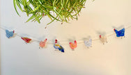 Chicken garland - illustrated paper garland - pet hens and a rooster art banner - chicken gifts - chicken party decor