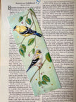 Hand Painted Goldfinch Bookmark: Unique Bird Lover's Gift featuring print of original illustration with hand painted gold accents