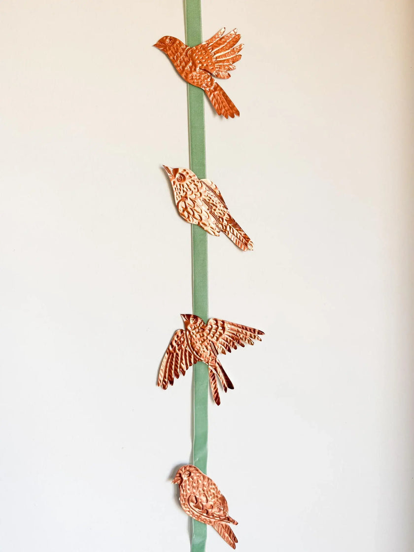 Birds Metal Foil Garland Embossing Kit - DIY embossed metal craft kit - makes tin garland, ornaments, and decorations - crafting party kit