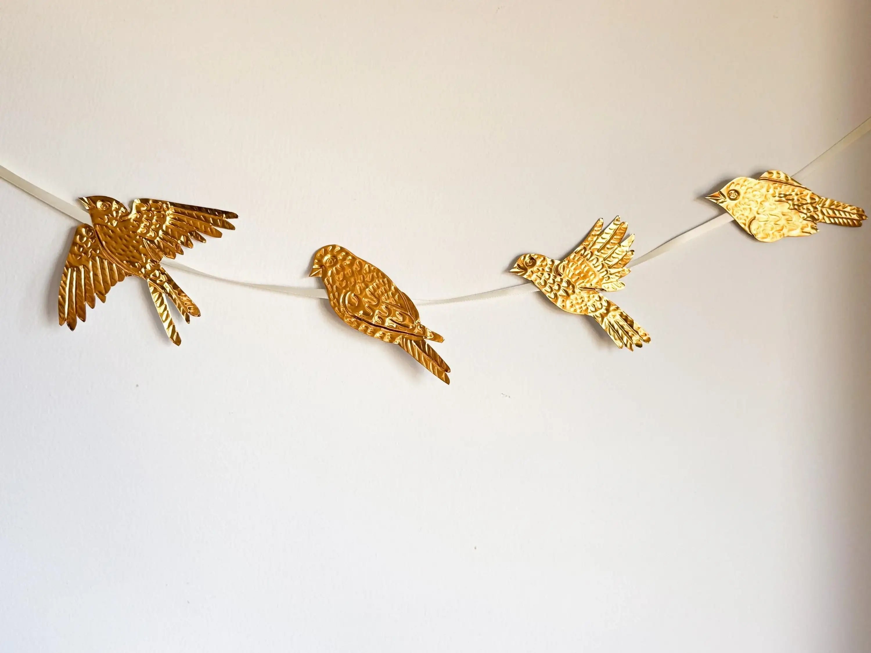 Birds Metal Foil Garland Embossing Kit - DIY embossed metal craft kit - makes tin garland, ornaments, and decorations - crafting party kit