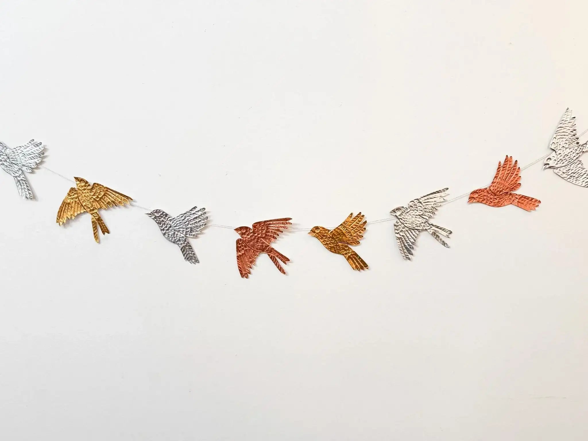 Birds Metal Foil Garland Embossing Kit - DIY embossed metal craft kit - makes tin garland, ornaments, and decorations - crafting party kit