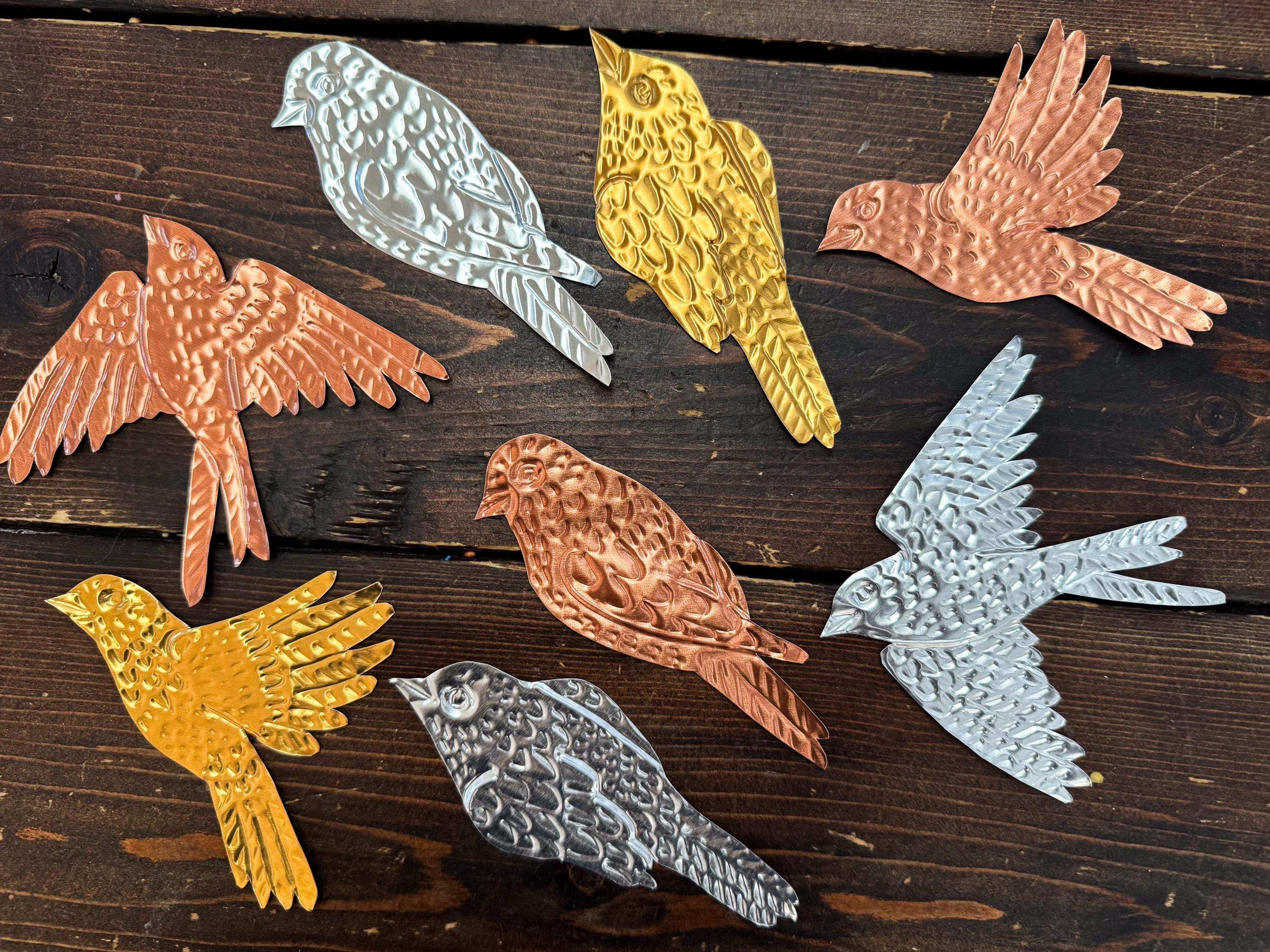 Birds Metal Foil Garland Embossing Kit - DIY embossed metal craft kit - makes tin garland, ornaments, and decorations - crafting party kit