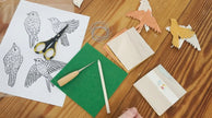Birds Metal Foil Garland Embossing Kit - DIY embossed metal craft kit - makes tin garland, ornaments, and decorations - crafting party kit