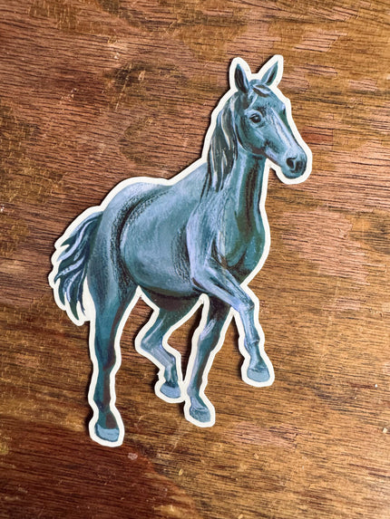 Black Horse Sticker, Running Horse Decal for Water Bottle Laptop Journal, Equestrian Vinyl Sticker Gift for Cowgirl Western Lover