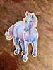 White Horse Sticker, Running Horse Decal for Water Bottle Laptop Journal, Equestrian Vinyl Sticker Gift for Cowgirl Western Lover