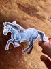 Dapple Grey Running Horse Sticker, Running Horse Decal for Water Bottle Laptop Journal, Equestrian Vinyl Sticker Gift for Western Lover
