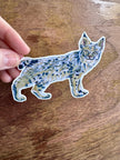Bobcat Sticker, Hand Illustrated Wild Cat Vinyl Sticker, Woodland Animal Decal for Laptop, Water Bottle, Journal, Wildlife Nature Lover Gift