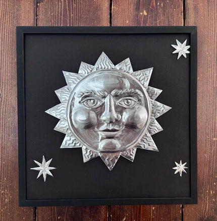 RESERVED - Hand Embossed Tin Stars and Clouds - 5 stars and 5 clouds