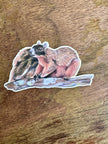 Squirrel Sticker, Black‑Faced Fox Squirrel Vinyl Sticker, Raccoon‑Faced Woodland Animal Decal for Laptop, Water Bottle & Journal
