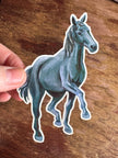 Black Horse Sticker, Running Horse Decal for Water Bottle Laptop Journal, Equestrian Vinyl Sticker Gift for Cowgirl Western Lover