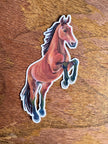 Bay Horse Sticker, Running Horse Decal for Water Bottle Laptop Journal, Equestrian Vinyl Sticker Gift for Cowgirl Western Lover