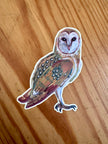 Barn Owl Sticker, Hand Illustrated Owl Vinyl Sticker, Woodland Bird Decal for Laptop, Water Bottle & Journal, Owl Lover Nature Gift