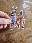 Spotted Fawn Sticker, Baby Deer Illustration Vinyl Sticker, Woodland Animal Decal for Laptop, Water Bottle & Journal, Nature Lover Gift