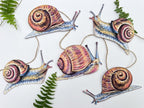 Illustrated Snail Garland, Paper Garden Snail Bunting, Cottagecore Wall Decor, Nature Lover Gift, forest floor bunting