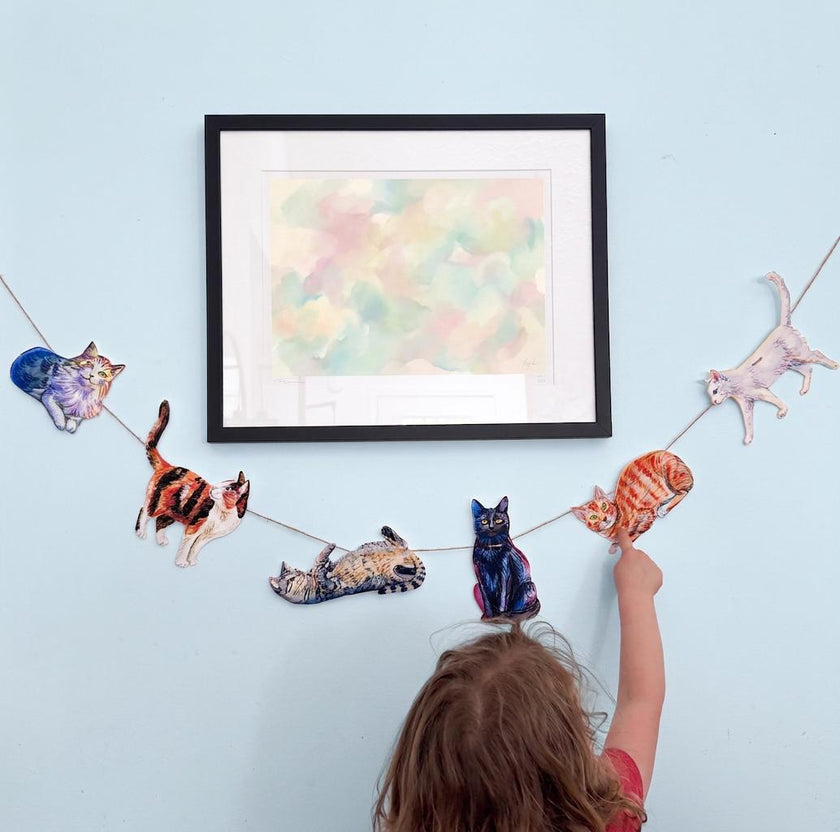 Cats illustrated paper garland