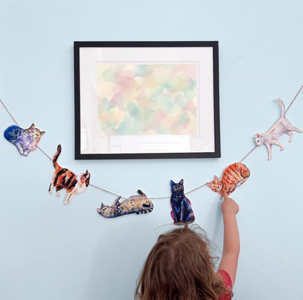 Cats illustrated paper garland