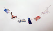 Cats illustrated paper garland