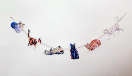 Cats illustrated paper garland