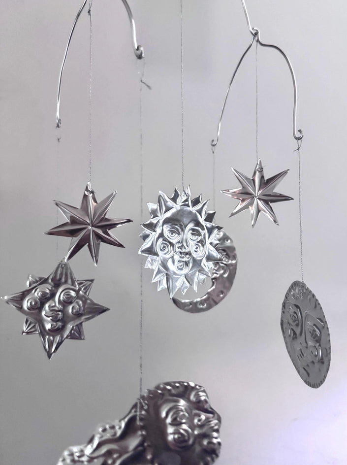 Celestial Mobile Tin Embossing Kit - DIY embossed metal foil kinetic mobile craft kit - crafting party kit